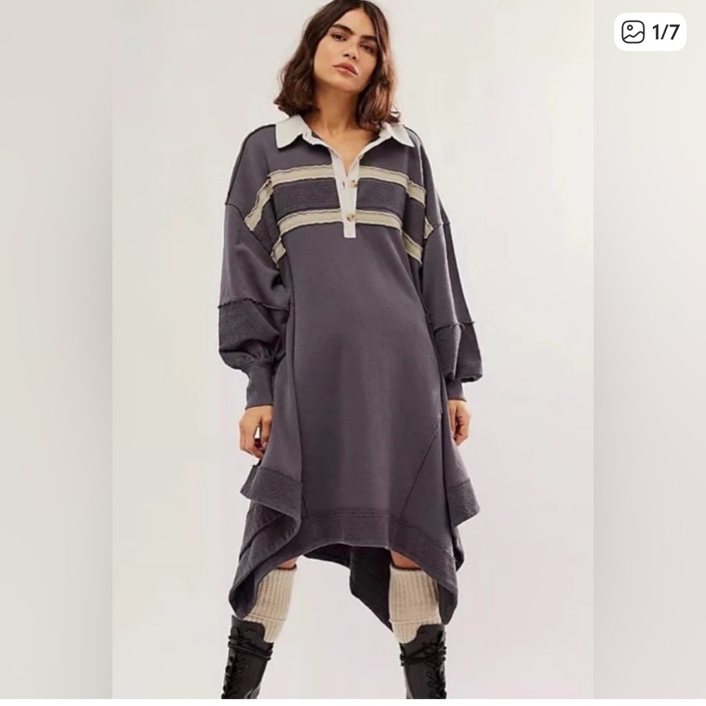 Free People Blair oversized asymmetrical slouchy Top Size M